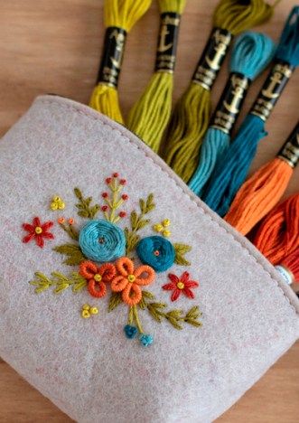 Floral Purse Hand Embroidery Free Pattern – Needle Work Embroidery Free Pattern, Anchor Crafts, Embroidery Purse, Floral Purse, Embroidery Bags, Hand Embroidery Flowers, Pola Sulam, Embroidery Patterns Free, Hand Embroidery Art