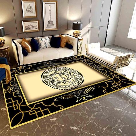 Versace area rug Versace gift Luxury Brand area rug Versace | Etsy Versace Rug, Versace Pattern, Luxury Area Rugs, Perfect Living Room, Stylish Rugs, Carpet Home, Area Carpet, Floor Decor, Unique Rugs