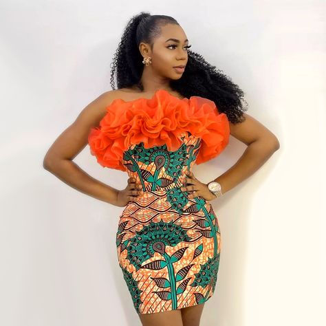 Ankara Short Gown Styles, African American Fashion, Ankara Dress Styles, Tops Dress, Short African Dresses, Afrikaanse Mode, Ankara Dresses, Short Gowns, Ankara Style