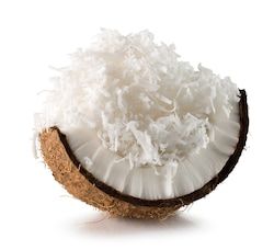 coconut with coconut flakes isolated on the white background Natural Cooking, Dried Fruit Mix, Desiccated Coconut, Packaged Snacks, Bakery Supplies, Organic Spice, Fruit Mixes, Coconut Macaroons, Organic Fruit