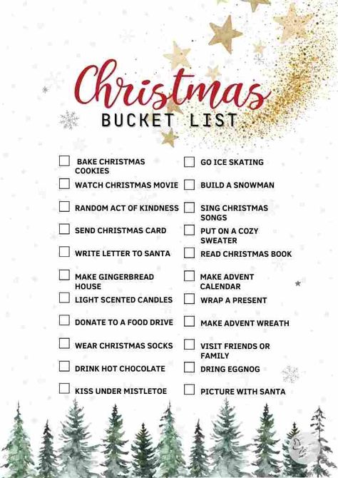 🎄✨ Make this Christmas unforgettable with our charming Christmas Bucket List 🎅📝. This printable list offers you a range of fun and traditional Christmas activities to help you make the most of this magical festive season. From baking Christmas cookies to building a snowman or watching Christmas movies, each activity is designed to help you create unique memories with your loved ones.  The bucket list includes tasks such as writing a letter to Santa, drinking hot chocolate, making a gingerbrea Christmas Planner Printables Free, Christmas Bucket List Printable, Watching Christmas Movies, Baking Christmas Cookies, Drinking Hot Chocolate, Meaningful Activities, A Letter To Santa, Christmas Movies List, Christmas Checklist