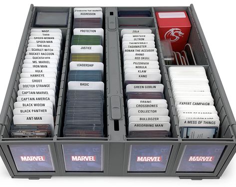 The BCW Card Bin, along with some Tall Card Dividers, make an amazing organization system for Marvel Champions cards. Tcg Organization, Renne Simonsen, Ant Man Marvel, Comic Book Storage, Gaming Cards, Comic Bag, Monster Box, Trading Card Storage, 2024 Goals