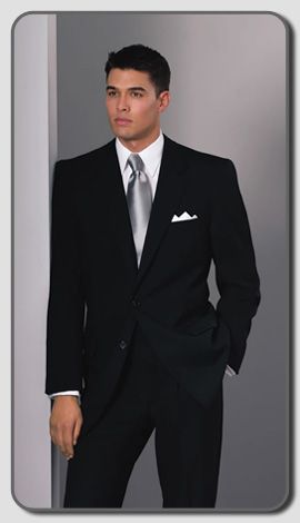 If the tie was a little less shiny. Perfect. :) Groom Suit Black, Men Suits Black, Business Attire For Men, A Man In A Suit, Man In A Suit, Groom And Groomsmen Attire, Corporate Fashion, Silver Tie, Pink Homecoming Dress