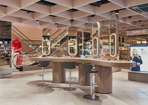 Glam Station, Airport Retail, Reception Ceiling, Makeup Jobs, Walking Map, Beauty Station, Beauty Zone, Architecture Portfolio Design, Luxury Wedding Decor