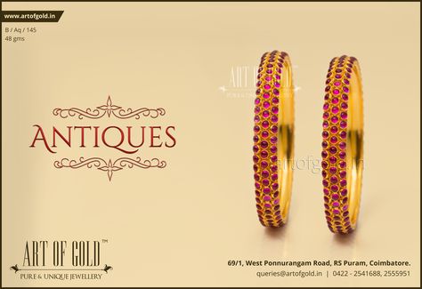 As resplendent as it can get! Grab this beauty before anybody else!! #Bangle #Gold Kemp Bangles, Kids Gold Jewellery, Kemp Jewellery, Beautiful Bangles, Stone Bangles, Antique Gold Jewelry Indian, Gold Bangle Set, Jewellery Art, Bangles Gold