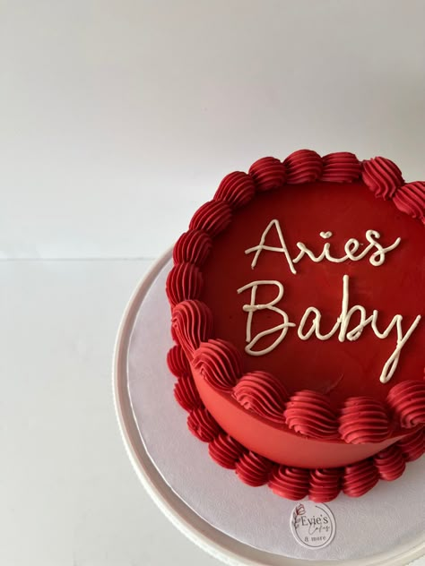 26th Birthday Cakes, 26th Birthday Cake Ideas, 26th Birthday Cake, Brze Torte, 26 Birthday Cake, Red Birthday Cakes, Aries Baby, Aries Birthday, My Birthday Month