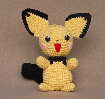 WolfDreamer: Pichu Plush Pichu Pokemon, Pokemon Crochet, Pokemon Crochet Pattern, Diy Tricot, Crochet Pokemon, Pokemon Pattern, Pokemon Craft, Crocheted Toys, Confection Au Crochet