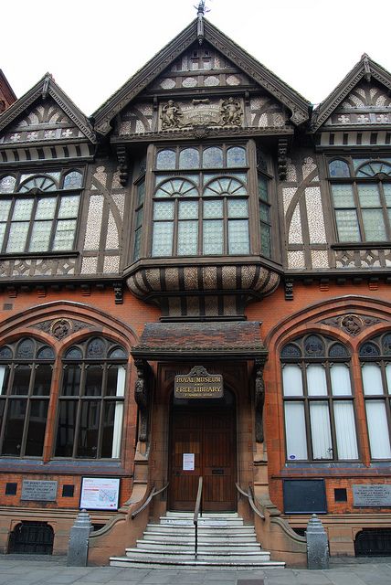 Canterbury Library & Museum where medieval portrait with Stephen hangs Old Library Architecture Exterior, Library Exterior, Lost Library, Tudor House Exterior, Spring Wishlist, Witchy House, Tudor Homes, Bloxburg Town, Future Library