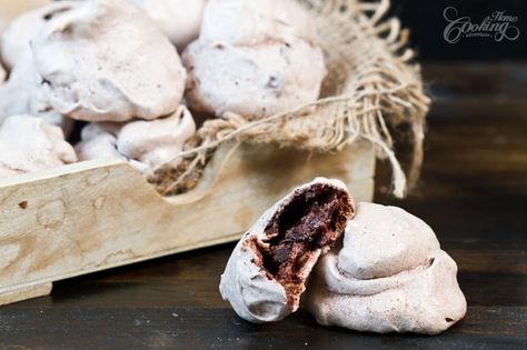 Chocolate Walnut Clouds with Cocoa Nibs White Desserts, Chocolate Crinkle Cookies, Favorite Cookie Recipe, Chocolate Crinkles, French Dessert, Cocoa Nibs, Chocolate Almond, Chocolate Almonds, Unsweetened Cocoa