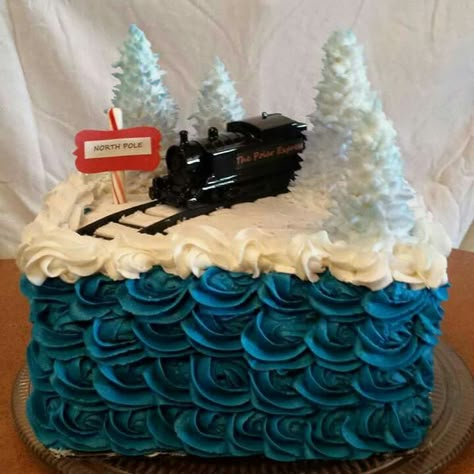 Polar Express Birthday Cake, Polar Express Christmas Party, Polar Express Theme, Train Cupcakes, Polar Express Party, Polar Express Train, Train Cake, Christmas Party Themes, Creative Cake Decorating