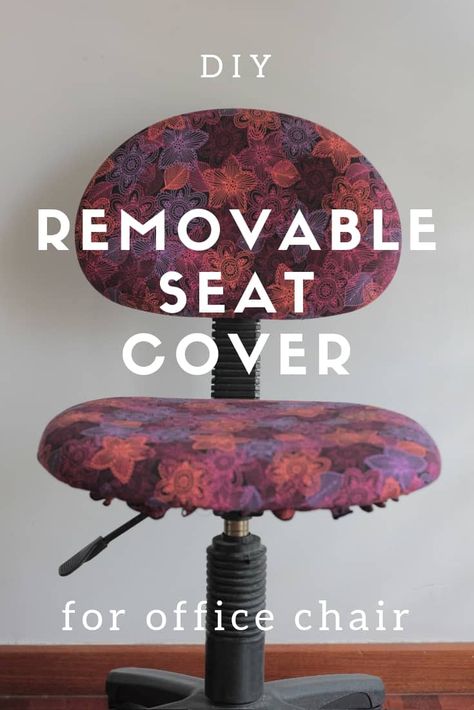 Diy Desk Chair, Desk Chair Cover, Diy Seat Covers, Desk Chair Covers, Office Chair Diy, Diy Chair Covers, Chair Covers Slipcover, Sewing Chair, Office Chair Cover