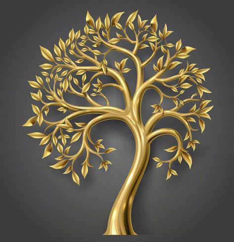 Tree With Leaves, Wedding Gift Hampers, Baby Boy 1st Birthday Party, Heaven Art, Golden Tree, Fairy Tree, Gold Tree, Leaves Vector, Ancient Knowledge