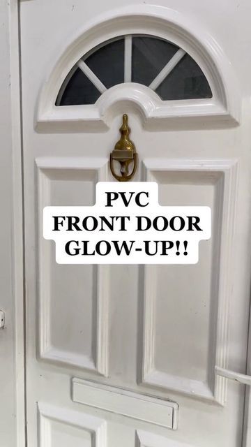 Painted Upvc Front Door, Painting Front Door Diy, Pvc Doors Bathroom, Front Doors Painted Black, Panel Door Makeover, Painted Upvc Door, Pvc Front Doors, Upvc Porches, Upvc Door Handles