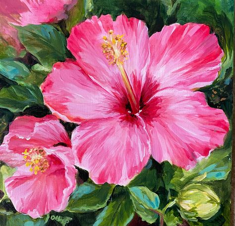 Flower Paintings On Canvas, Acrylic Floral Paintings, Hibiscus Drawing, Summer Prints Wallpaper, Floral Paintings Acrylic, Acrylic Flower Painting, Art 2023, Flower Painting Canvas, Acrylic Flower