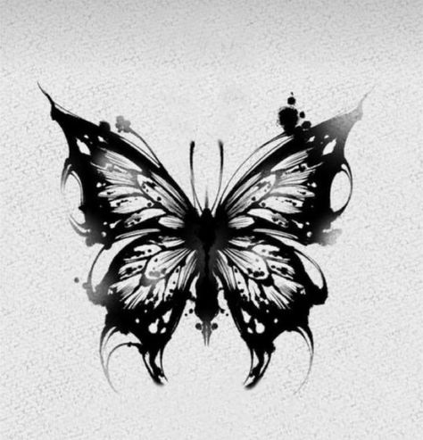 Masculin Butterfly Tattoo, Dark Butterflies Tattoo, Neck Tattoo Butterfly Men, Black Butterfly Neck Tattoo, Black Butterfly Tattoo Design, Butterfly Neck Tattoo Men, Scary Butterfly Tattoo, Black Butterfly Drawing, Butterfly Tattoo Designs Men