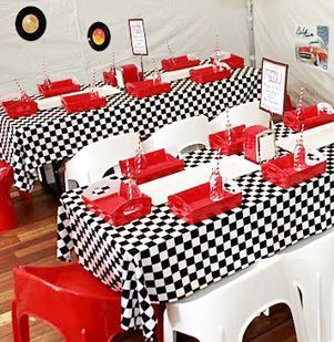 1950s Party Ideas, Costume Party Ideas, 1950s Theme Party, Grease Party, 50s Theme Parties, Sock Hop Party, 50s Costume, Rockabilly Party, Diner Party