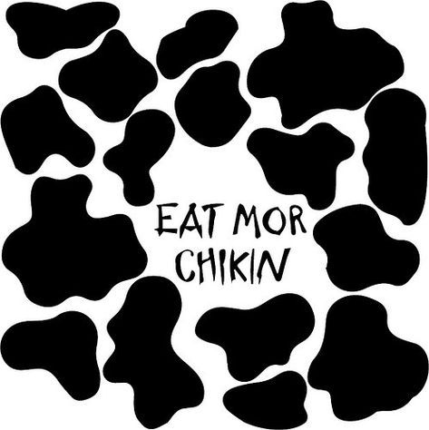 eat mor chickin Chick Fil A Trunk Or Treat Ideas, Printable Cow, Church Trunk, Cow Appreciation Day, Eat More Chicken, Tile Painting, Happy Halloweenie, Cow Print Wallpaper, Cow Costume