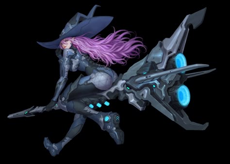 ArtStation - witch, XIAOCHEN LI Gothic Cyberpunk, Female Wizard, Cyberpunk Armor, Warframe Art, Witch Characters, Types Of Magic, Arte Robot, Transformers Artwork, Animation Art Character Design