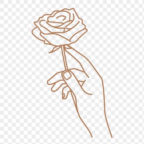 Holding A Rose Drawing, Hand Holding Rose Drawing, Hand Holding Flower Drawing, Hand Line Drawing, Easy Drawings Step By Step, Drawing Step By Step Easy, Monoline Illustration, Hand Holding Flower, Rose Doodle