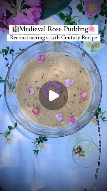 Medieval Recipes, Rose Recipes, Rice Pudding, Blooming Rose, Pine Nuts, Rose Water, 14th Century, Rose Petals, Baking