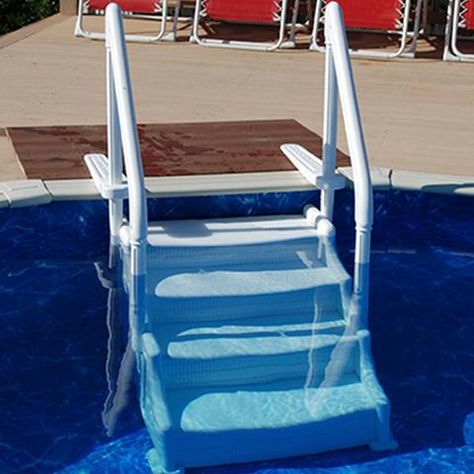 Pool Stairs, Above Ground Pool Ladders, Swimming Pool Steps, Above Ground Pool Steps, Swimming Pool Ladders, Swimming Pool Safety, Pool Deck Plans, Best Above Ground Pool, Swimming Pool Decks