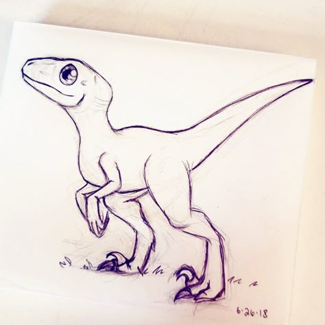 Velociraptor Tattoo Cute, Raptor Drawing Reference, Raptor Dinosaur Drawing, Raptor Sketch, Raptor Drawing, Velociraptor Drawing, Raptor Tattoo, Dino Sketch, Dinosaurs Drawing