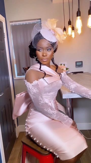 Civil Wedding Bridesmaid Dress, Asoebi Ball Gowns, Wedding Dresses For Civil Wedding, Weeding Guest Dresses, Wedding Dresses For Court, Gorgeous Bridesmaid Dresses Lace, Short Wedding Gowns The Bride, Classy Court Wedding Dress, Mono Strap Dress