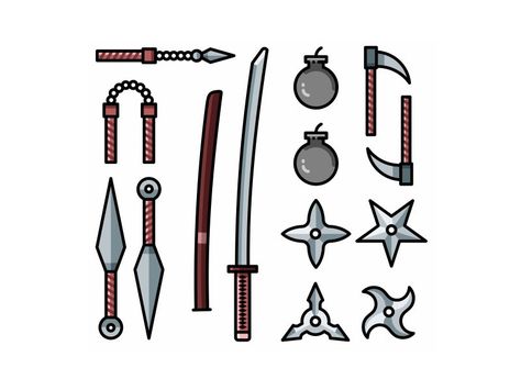 Ninja Equipment, Ninja Gadgets, Line Art Sketches, Traditional Poster, Painting Minecraft, Boho Canvas Art, Sketch Pen, Art Projects For Teens, Comic Tutorial