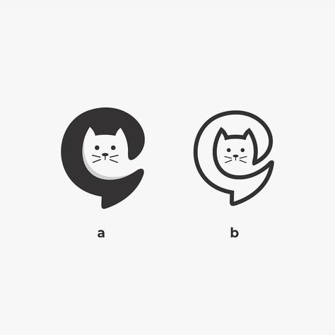 Twine Logo Ideas 💭💡 on Instagram: “A or B cat chat logo? By @garasigrafis⁣ ⁣ -----⁣ ⁣ Follow 👉⁣ @TwineLogos⁣ @JoinTwine⁣ @TwineEnterprise⁣ ⁣ -----⁣ ⁣ Need a logo? Send us a…” Cat Logo Design Icons, Cat Logo Ideas, Cute Logo Ideas, Dog Cat Logo, Cute Cat Logo, Cat Illustration Art, Logo Chat, Cat Logos, Pilates Logo