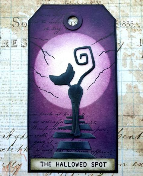 Crazy Cats Cards, Tim Holtz Sizzix Dies, Moon Mask, Tim Holtz Tags, Tim Holtz Stamps, Tim Holtz Cards, Halloween Cards Handmade, Halloween Fairy, Halloween Labels