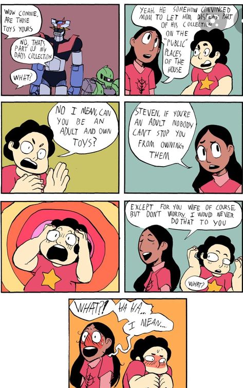 Connie I see yoooou Stevonnie Comic, Stevonnie Ship, Steven X Connie, Steven Universe Ships, Steven Uni, Steven Universe Au, Steven Universe Memes, Space Rocks, Steven Universe Funny