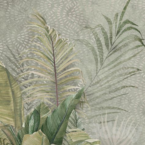 3d models: Wall covering - Creativille | Wallpapers | Ethnic leaves 4217 Panoramic Wallpaper, Tropical Scent, Cellar Door, Pink Olive, Leaf Texture, Tropical Wallpaper, R P, Nature Aesthetic, Wall Covering