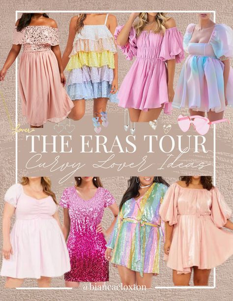 Lover, the eras tour, Taylor swift, concert outfit, outfit ideas, curvy, plus size Taylor Swift Lover Outfit Eras Tour, Sequin Dress Concert Outfit, Taylor Swift Outfits Ideas Lover, Plus Size Lover Era, Taylor Swift Inspired Outfits Plus Size, Lover Taylor Swift Outfits Plus Size, Eras Tour Outfits Lover Plus Size, Plus Eras Tour Outfits, Mid Size Eras Tour Outfits