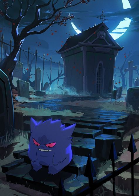 Gengar Pokemon Wallpaper, Gengar Fanart, Gengar Wallpapers, Max Grecke, Pokémon Wallpapers, Ghost Type Pokemon, Helloween Wallpaper, Gengar Pokemon, Ghost Pokemon