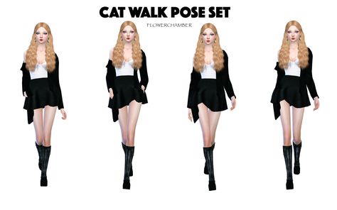 Catwalk Poses by FlowerChamber Sims 4 Walk Animation, Walking Poses Sims 4, Sims 4 Walking Poses, New Pose, Walking Poses, Group Photo Poses, 4 Poses, Free Sims 4, Fashion Walk