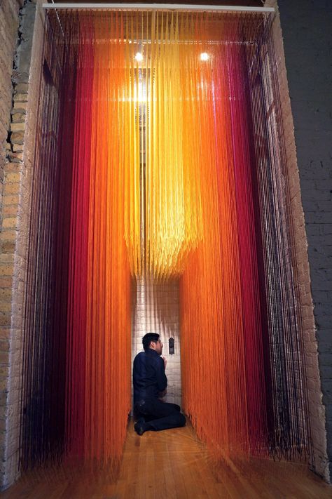 HOTTEA Creates Sentimental Yarn Art Inspired by His Grandmother Yarn Installation, Colossal Art, Projection Mapping, Artistic Installation, Modern Crafts, Paper Artwork, Tea Art, Graffiti Artist, Yarn Art