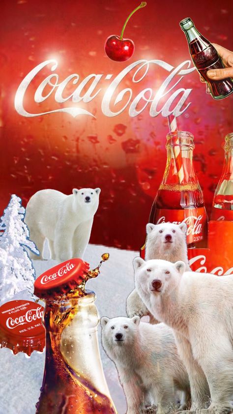 #cocacola #americana #polarbear #soda Cola Wallpaper, Coca Cola Santa Claus, Coca Cola Wallpaper, Coca Cola Poster, Coca Cola Bear, Coca Cola Decor, Coca Cola Santa, Coca Cola Christmas, Fav Products