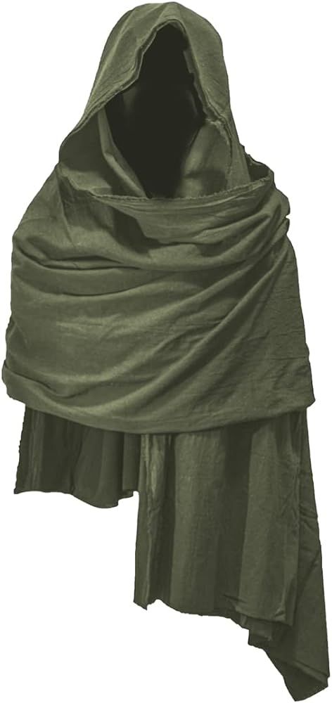 Amazon.com: JCBFUME Cowl Hood Scarf Rogue Hood Medieval Cloak Renaissance Costume Men Neck Warmer Hooded Cape Hat Cyberpunk Accessories (Blue) : Clothing, Shoes & Jewelry Cloaked Man Art, Medieval Mens Clothing, Male Fantasy Clothing Design, Male Fantasy Clothing, Mens Cloak, Cyberpunk Accessories, Shark Clothes, Hooded Cowl Scarf, Larp Inspiration