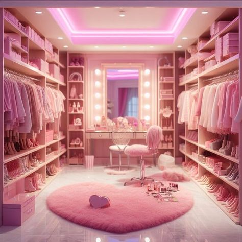 Pink House Interior, Girly Pink Bedroom, Futuristic Decor, Sister Bedroom, Pink Closet, Girly Room Decor, Dream Bedroom Inspiration, Dream Closet Design, Pink Room Decor