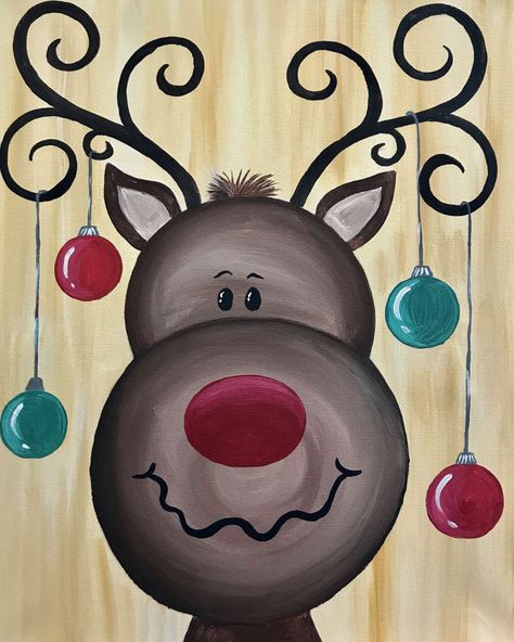 Christmas Window Painting, Painting Parties, Christmas Canvas Art, Christmas Paintings On Canvas, Holiday Painting, Soyut Sanat Tabloları, Canvas Painting Diy, Canvas Easy, Christmas Canvas