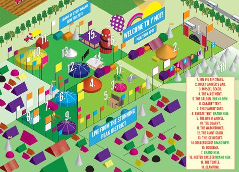 ynot Festival, Derbyshire, 31 Jul - 2nd Aug Y Not Festival, Festival Map, European Festivals, Clash Of Clans, Cider, Map, Festival, Holiday Decor, 10 Things