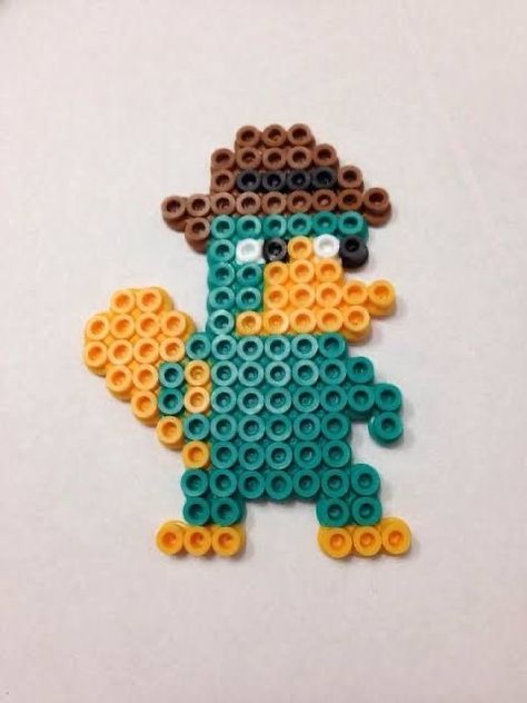 Hama Beads Pokemon, Melt Beads Patterns, Hamma Beads Ideas, Easy Perler Bead Patterns, Perry The Platypus, Melty Bead Patterns, Pearl Beads Pattern, Easy Perler Beads Ideas, Hamma Beads