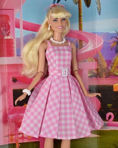 New Barbie Movie 2023, Barbie Movie 2023, Barbie The Movie, Movie 2023, New Barbie, Blue Plaid Dress, Barbie Costume, Doll Clothes Barbie