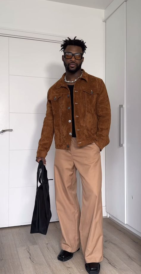 Brunch Outfit Men, Brown Outfit Men, Monochrome Outfit Men, Earth Tone Outfits Men, Brown Monochrome Outfit, Brown Outfit Ideas, Earth Tone Outfits, Formal Smart Casual, Tan Outfit