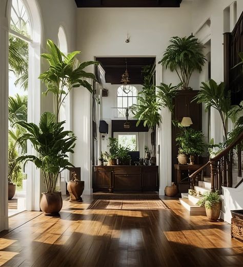 British Colonial Living Room, British Colonial House, British Colonial Interior Design, British Colonial Interiors, Colonial Living Room, Colonial Interior Design, 80s Interior Design, Beautiful Entrance, Mediterranean Interior Design