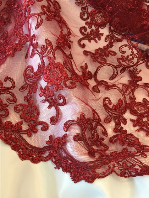 Final fabric choice for wedding dress Red Coquette, Scarlett Red, Dresses Materials, Red Textiles, For Wedding Dress, 90s Outfit, Rose Lace, Color Fashion, Red Silk