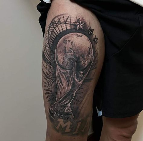 World Cup Trophy Tattoo, Trophy Tattoo, Argentina World Cup, Cup Tattoo, World Cup Trophy, World Cup, Tattoo Ideas, Tattoos, Quick Saves