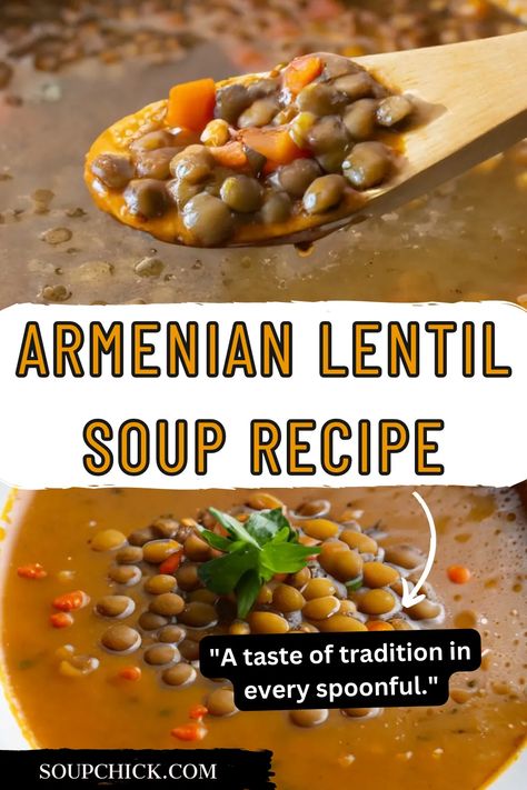 Armenian Dinner, Chaldean Recipe, Lebanese Dishes, Armenian Food, Quick Soup, Lentil Soup Recipe, Armenian Recipes, Lentil Soup Recipes, Soup Kitchen