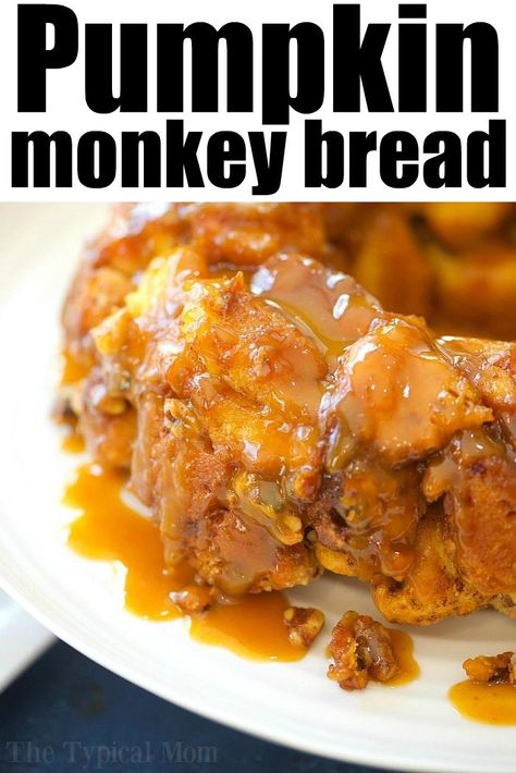 Monkey Bread With Rhodes Rolls, Easy Pull Apart Bread, Bread For One, Apple Monkey Bread, Pumpkin Monkey Bread, Breakfast Sides Dishes, Caramel Pumpkin, Pumpkin Caramel, Fall Breakfast