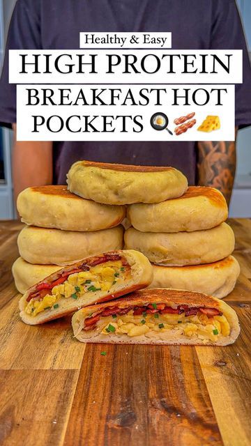 Breakfast Hot Pockets, Pocket Recipes, Bacon Turkey, Self Raising Flour, Healthy High Protein Meals, Beef Bacon, Recipe Breakfast, Breakfast Meal, Hot Pockets